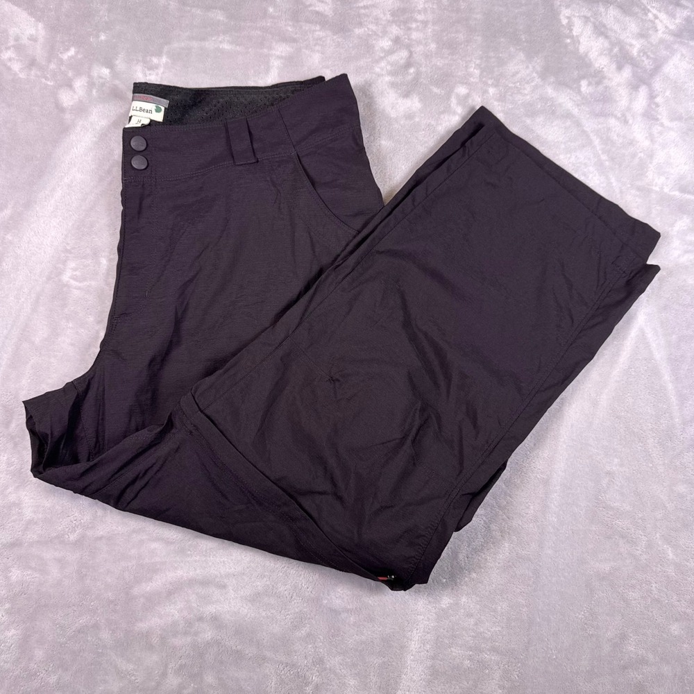 LL Bean Vista Camp Pants Womens 14 Reg Gray Stretch Hiking Cargo 296675